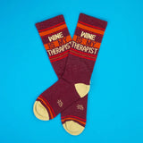 Wine Is My Therapist Unisex Crew Socks