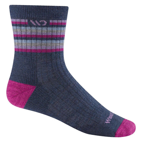Wide Open®  Women's Multi Stripe Cushioned Micro Crew Socks (Denim) Socks 9502
