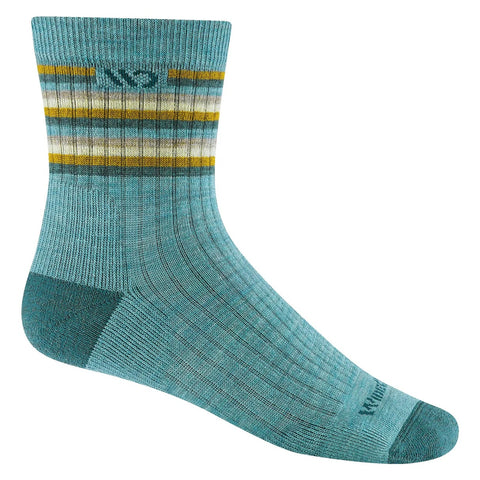 Wide Open®  Women's Multi Stripe Cushioned Micro Crew Socks (Teal) Socks 9502