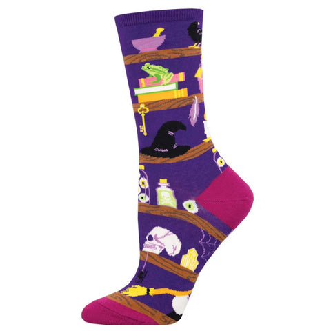 Bewitched Closet (Purple) Crew Socks S/M