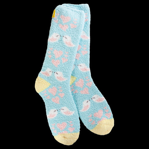 World's Softest® Socks (Tweethearts-Blue) Cozy Birds Crew