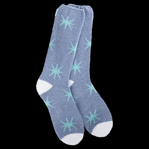 World's Softest® Socks (Cool Blue Starburst) Cozy Cali Crew