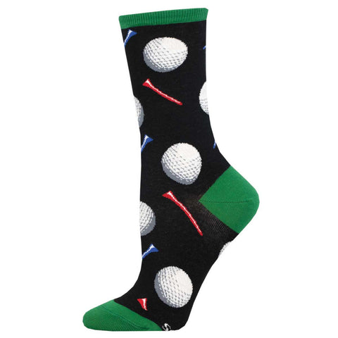 Tee It Up, Golf (Black) Women's Crew Sock