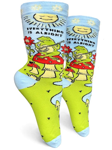 Everything Is Alright, Frog And Toadstool Women's Crew Socks