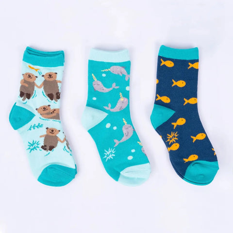 My Otter Half Kids' (Age 3-6) Crew Socks 3-Pack