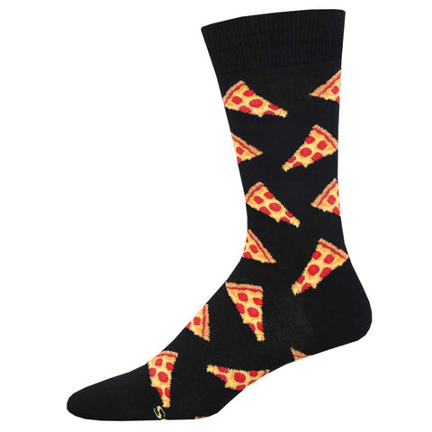Slice Of New York, Pizza (Black) Men's Crew Socks