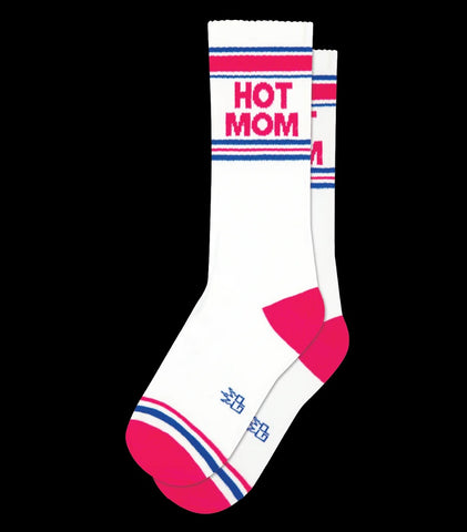 Hot Mom (White) Unisex Crew Socks