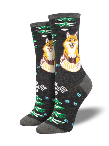 Arctic Fox (Charcoal) Women’s Crew Socks