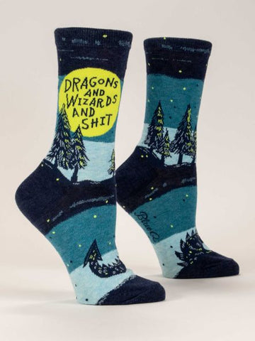 Dragons And Wizards And Sh*t Women's Crew Socks