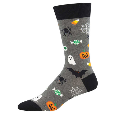 Very Spooky Creatures, Halloween (Grey) Men's Crew Sock