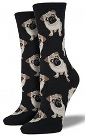 Pugs (Black) Women's Crew Socks