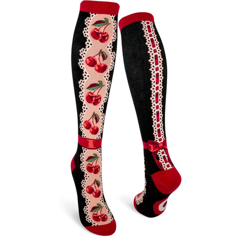 Cherries and Lace Women's Knee Highs