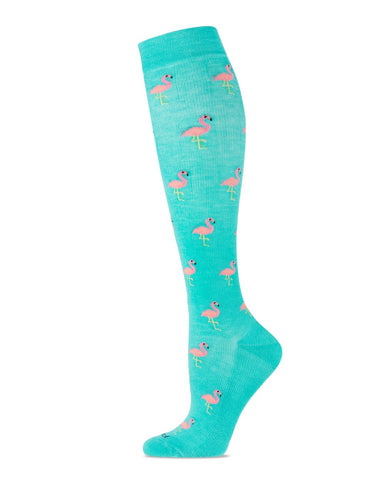 Fancy Flamingos (Teal/Aqua) Compression Socks