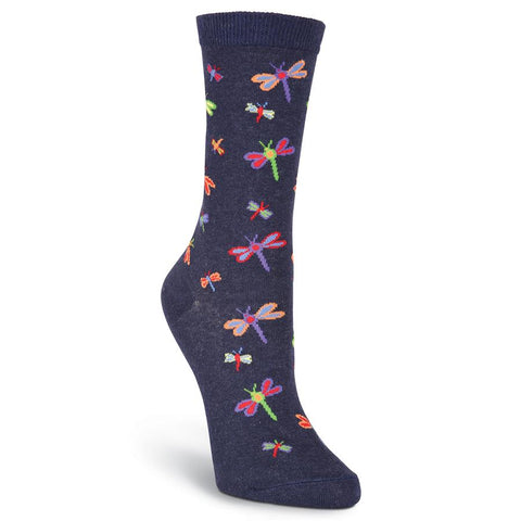 Dragonflies (Denim) Women's Crew Socks
