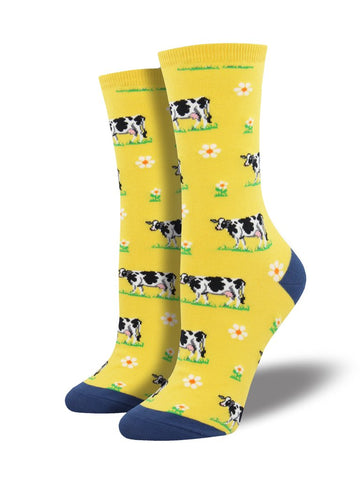 Legendairy Cow (Yellow) Women's Crew Sock
