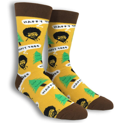 Bob Ross Happy Tree Men's Crew Socks