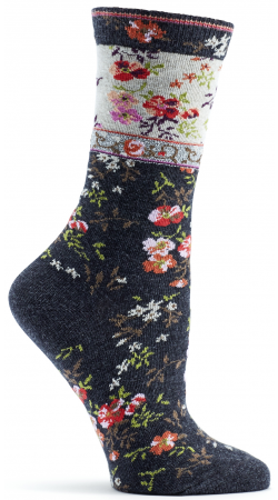 Mona Linen (Charcoal) Women's Crew Socks