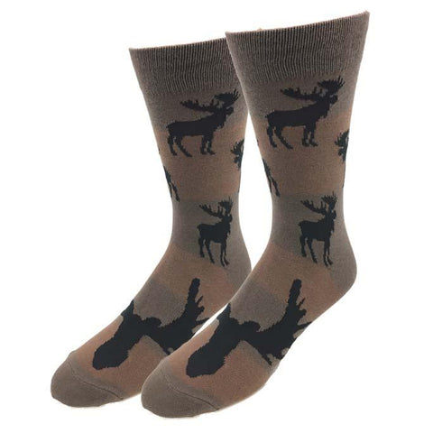 Moose Silhouette Men's Crew Socks
