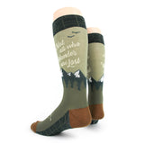 Not All Who Wander Are Lost (Green) Men's Crew Socks