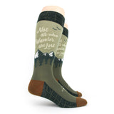 Not All Who Wander Are Lost (Green) Men's Crew Socks