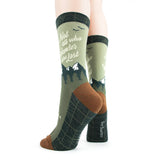 Not All Who Wander are Lost (Green) Women's Crew Socks