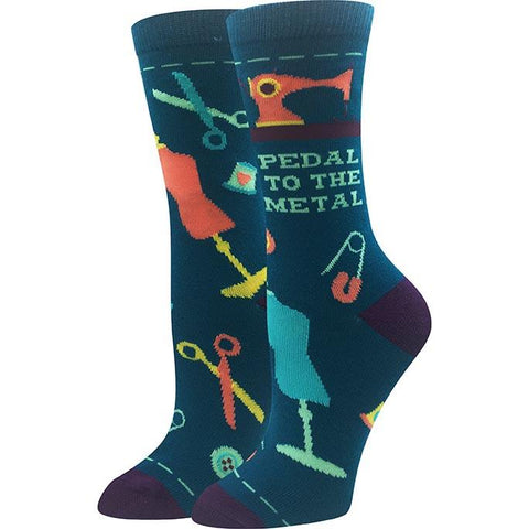 Pedal to the Metal (sewing) Women's Crew Socks