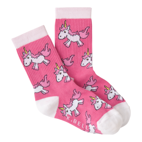 Prancing Pink Unicorns Kids' (Age 5-9) Socks