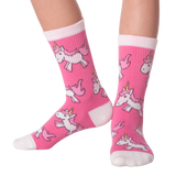 Prancing Pink Unicorns Kids' (Age 5-9) Socks