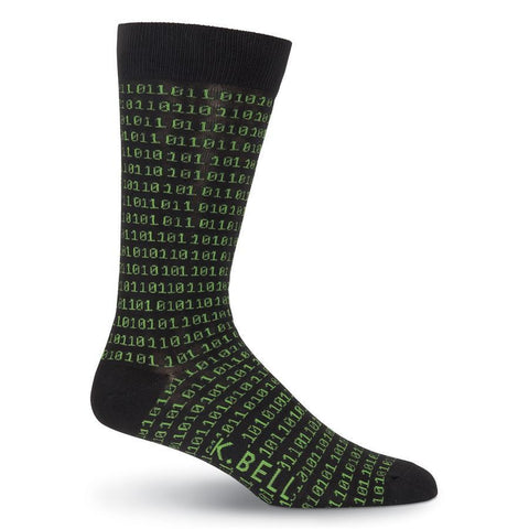 Binary Tech (Black) Men's Crew Socks