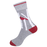 Cardinal in Birches (Grey) Unisex Crew Socks