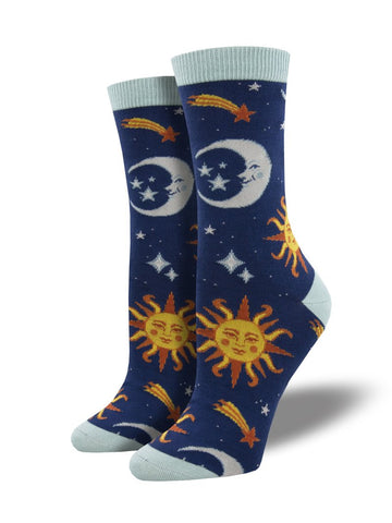 Clear Skies, Celestial (Blue) Women's Bamboo Crew
