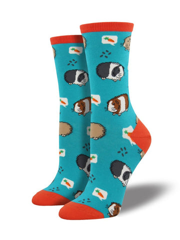 Guinea Pigs (Turquoise) Women’s Crew Socks