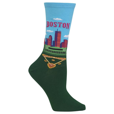 Boston (Blue/Green) Women's Crew Socks