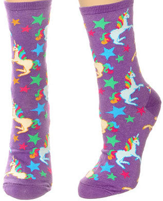 Unicorn (Bright Purple) Women's Crew Socks