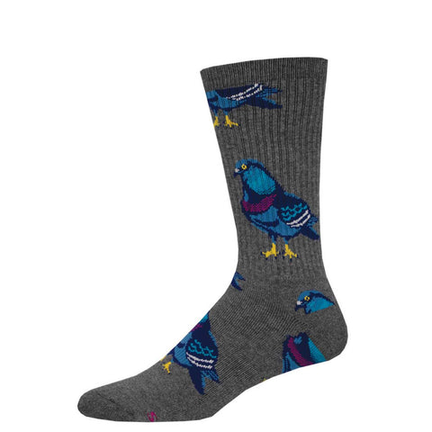 Sly Pigeon (Grey) Unisex Athletic Crew Socks L/XL