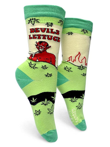 Devil's Lettuce, Cannabis Women's Crew Socks