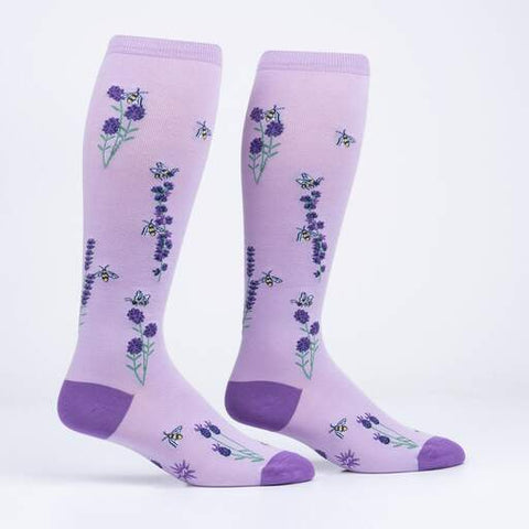 Lavender and Bees Stretch-It Knee Highs