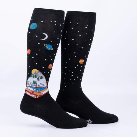 Take A look, It's In A Book Unisex Stretch-It Knee Highs