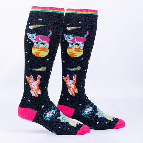 Shimmer Space Cats Unisex Stretch-It Knee Highs