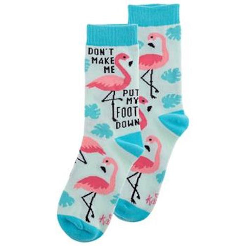 Don't Make Me Put My Foot Down,  Flamingo Women's Crew Sock
