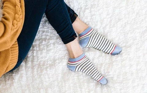 French Stripe, Black and White Ankle Socks
