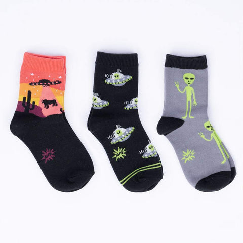 Area 51 Kids' (Age 3-6) Crew Socks 3-Pack