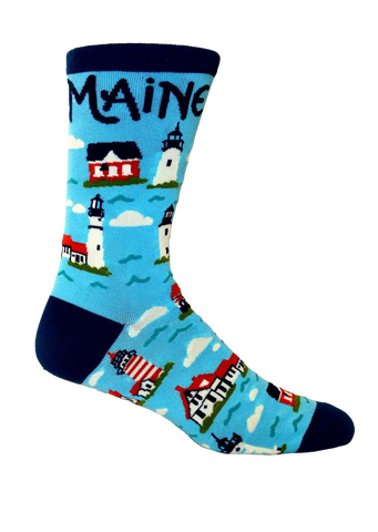 Maine Lighthouses (Large) Crew Socks