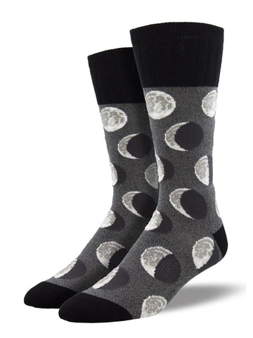 Many Moons (Charcoal) Unisex L/XL Boot Sock