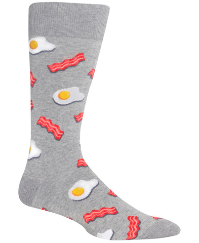 Bacon and Eggs (Grey) Men's Crew Socks
