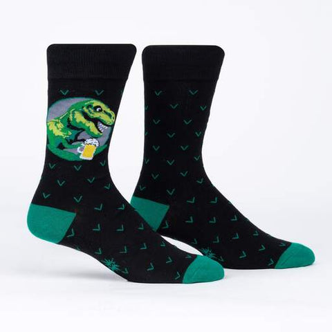 Brewed To A T, T-Rex Men's Crew Socks