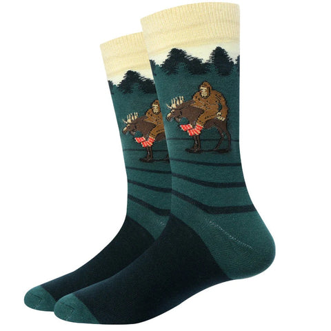 Bigfoot And Moose Men's Crew Socks