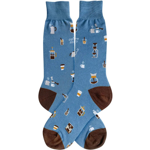 Coffee Snob (Blue) Men's Crew Socks
