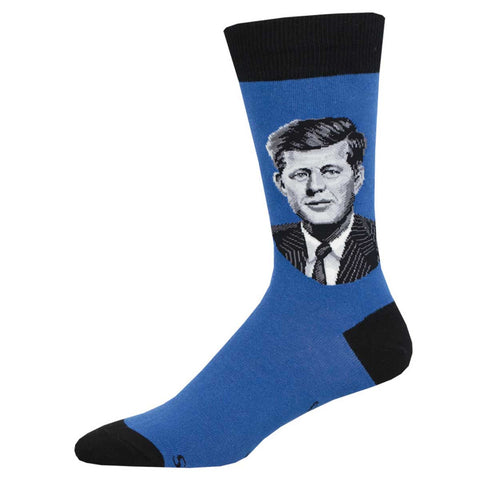 Portrait John F. Kennedy (Blue) Men's Crew Socks