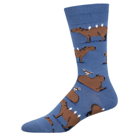 Capybaras (Blue) Men's Crew Sock